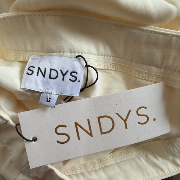 SNDYS Roma Pants Ivory Cream Wide Leg trousers Revolve NWT S - Picture 7 of 9